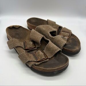 Birkenstock Arizona Tan Suede Sandals